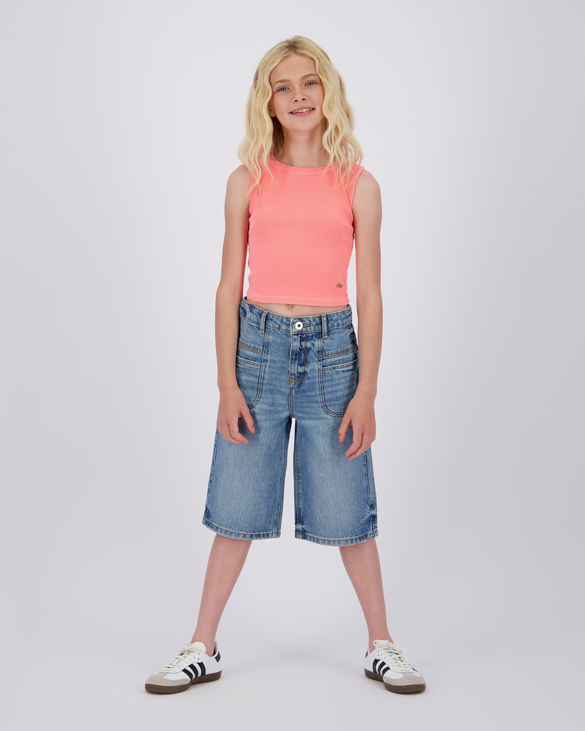 T-shirt Basic-Crop Rib Tee